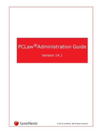 PCLaw Administrators Guide - LexisNexis