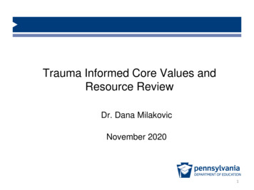 Trauma Informed Core Values And Resource Review