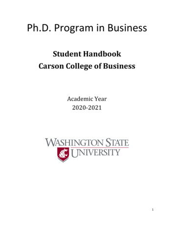 Student Handbook Carson College Of Business