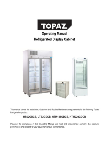 Operating Manual Refrigerated Display Cabinet - Williams Refrigeration