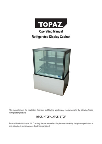 Topaz Refrigerated Display Cabinet HTCF Operating Manual
