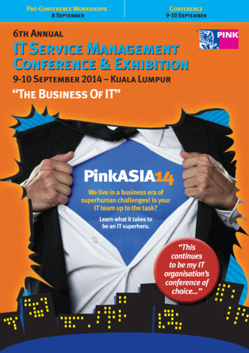 6th Annual IT Service Management Conference & Exhibition