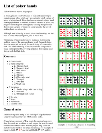 List Of Poker Hands