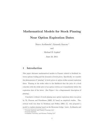Mathematical Models For Stock Pinning Near Option Expiration Dates