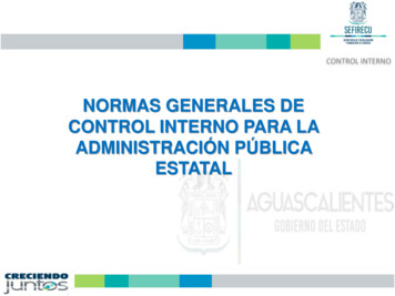 NORMAS GENERALES DE CONTROL INTERNO PARA LA . - Aguascalientes