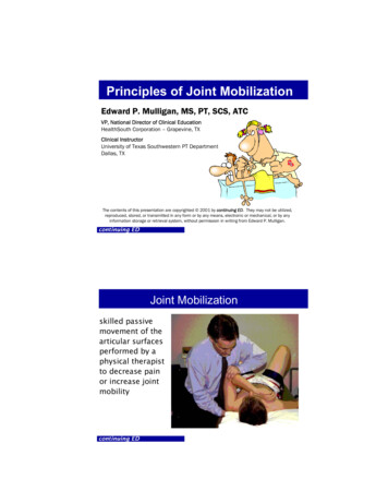 Principles Of Joint Mobilization - Physiopedia