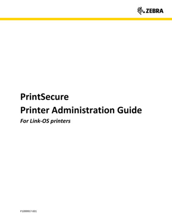 PrintSecure Printer Administration Guide - Zebra Technologies