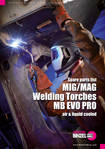 Spare Parts List MIG/MAG Welding Torches MB EVO PRO