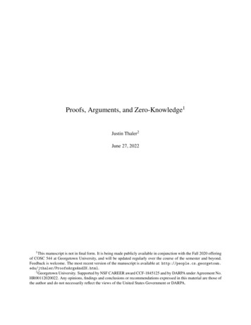 Proofs, Arguments, And Zero-Knowledge1 - Georgetown University