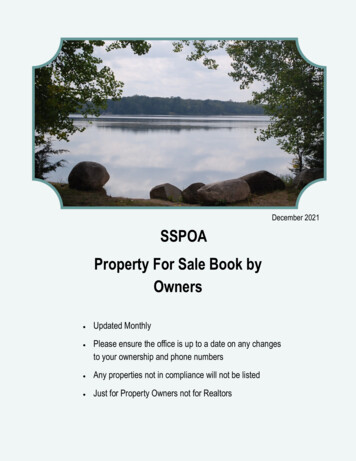 December 2021 SSPOA Property For Sale Book By Owners - Sylvan Shores