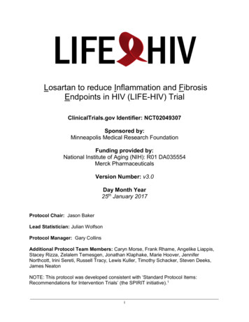 Losartan To Reduce Inflammation And Fibrosis Endpoints In HIV (LIFE-HIV .