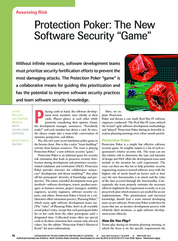 Assessing Risk Protection Poker: The New Software Security 
