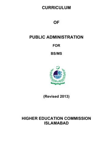 Curriculum Of Public Administration - Hec