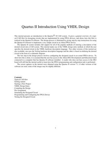 Quartus II Introduction Using VHDL Design - University Of Ulm