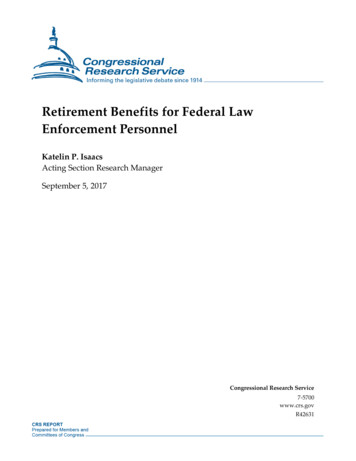 Retirement Benefits For Federal Law Enforcement Personnel