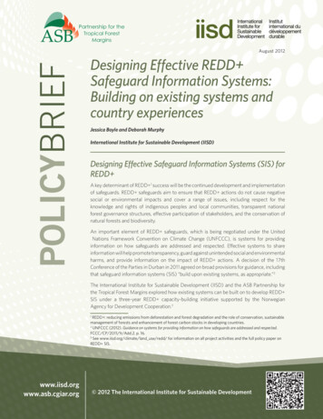 Designing Effective Safeguard Information Systems (SIS) For REDD - IISD