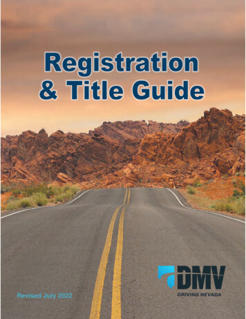 Registration And Title Guide - Nevada
