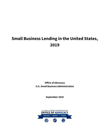 Small Business Lending In The United States, 2019