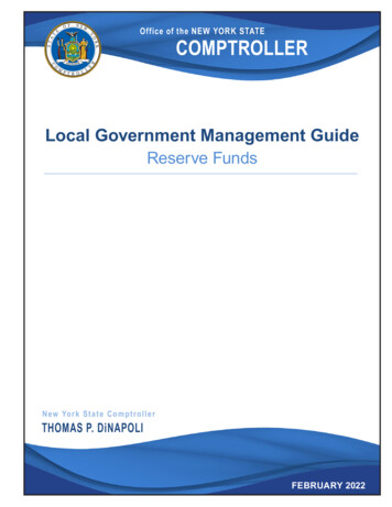 Local Government Management Guide Reserve Funds