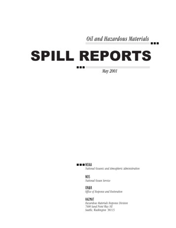 Oil And Hazardous Materials SPILL REPORTS