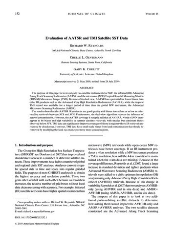 Evaluation Of AATSR And TMI Satellite SST Data