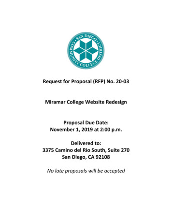 Request For Proposal (RFP) No. 20-03 Miramar College Website Redesign .