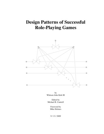 Design Patterns Of Successful Role-Playing Games