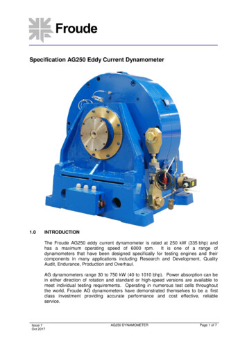 Specification AG250 Eddy Current Dynamometer