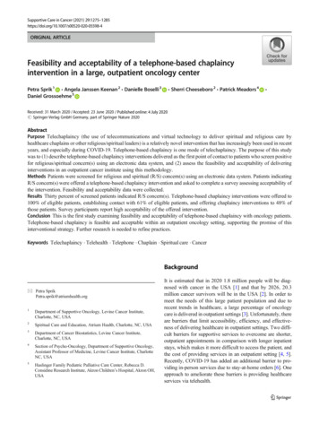 Feasibility And Acceptability Of A Telephone-based Chaplaincy .