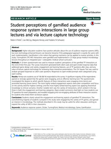 Student Perceptions Of Gamified Audience Response System Interactions .