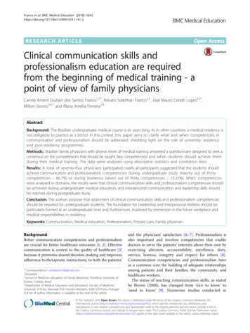 Clinical Communication Skills And Professionalism Education Are .