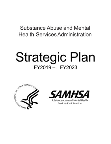 Substance Abuse And Mental Health Services Strategic Plan . - SAMHSA