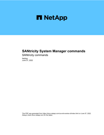 SANtricity System Manager Commands : SANtricity Commands