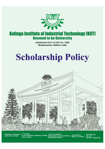 A Handbook Of Scholarship Schemes Followed In