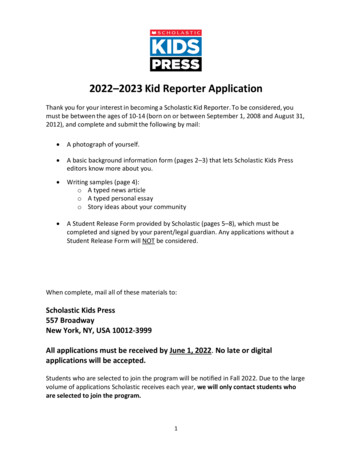 2022 2023 Kid Reporter Application - Kpcnotebook.scholastic 