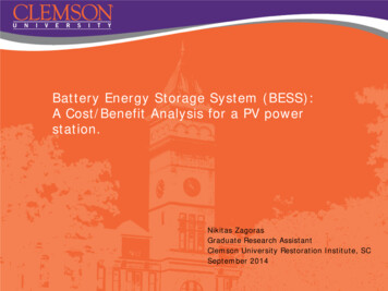 Battery Energy Storage System (BESS): A Cost/Benefit ANalysis For A PV .