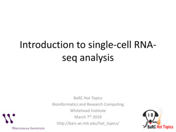 Introduction To Single-cell RNA- Seq Analysis