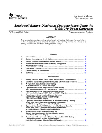 Single-cellBattery Discharge Characteristics Using The TPS61070 Boost .