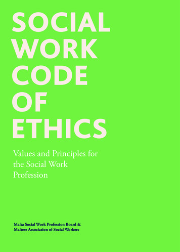 Values And Principles For The Social Work Profession - MASW