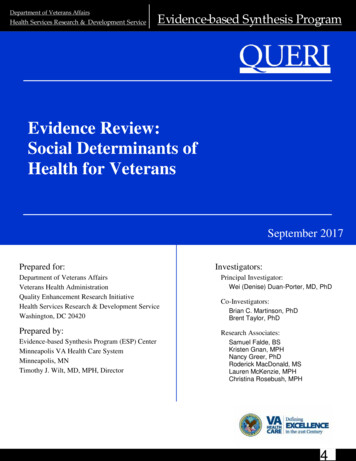 Evidence Review: Social Determinants Of Health For Veterans