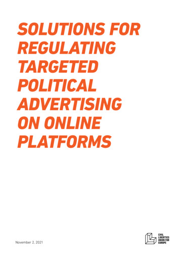 Solutions For Regulating Targeted Political Advertising On Online Platforms