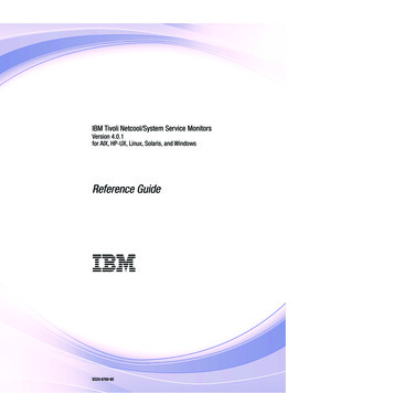 IBM Tivoli Netcool/System Service Monitors: Reference Guide