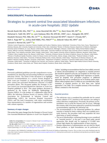 Strategies To Prevent Central Line-associated Bloodstream Infections In .