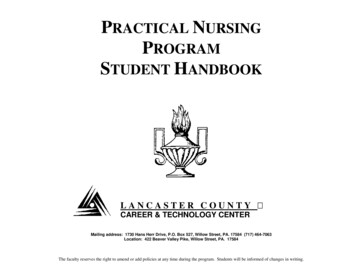 PRACTICAL NURSING PROGRAM STUDENT HANDBOOK - Lancaster County CTC