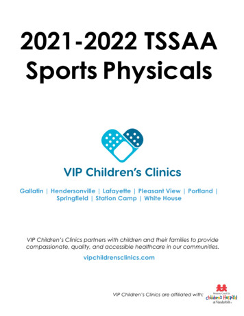 2021-2022 TSSAA Sports Physicals - VIP Children's Clinics