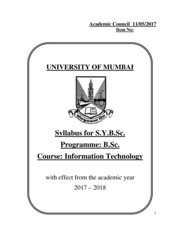 Syllabus For S.Y.B.Sc. Programme: B.Sc.