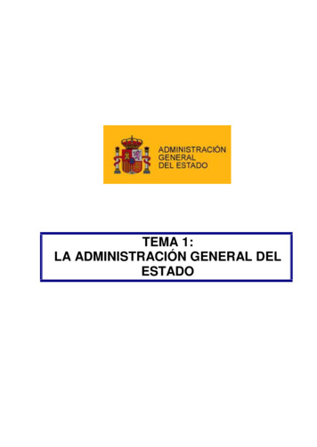 Tema 1: La Administración General Del Estado