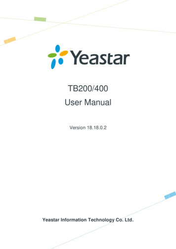 TB200/400 User Manual - Yeastar