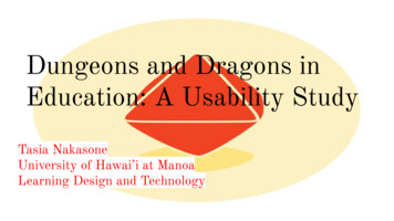 Dungeons And Dragons In Education: A Usability Study