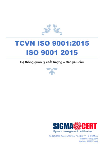 Tcvn Iso 9001:2015 Iso 9001 2015 - Isosig 